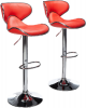 Leatherette Airlift Swivel Bar stools - Set of 2 - Red Photo
