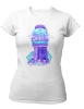 PepperSt Ladies White T-Shirt - Purple Bubble Photo
