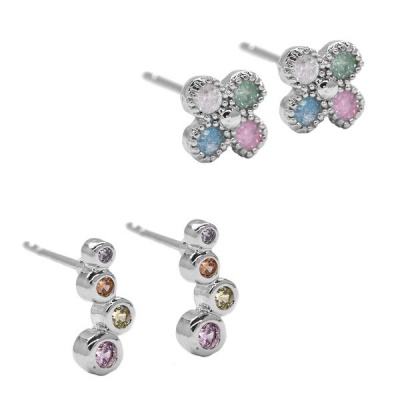 Photo of iDesire 2 Pack Pastel Cubic Zirconia Earring Studs