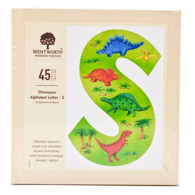 Photo of Wentworth Dinosaurs Letter S - 45 Piece Kids Alphabet Wooden Shaped Jigsaw Puzzle