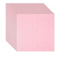 Pink 10 Piece 3D Wall Sticker Self Adhesive Waterproof Wallpaper Panel