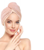 The Great Skin Co Super Quick & AbsorbentMicrofiber Hair Drying Cap/Wrap with Button.Pink Photo