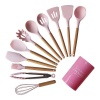 Hestia 12 Piece Silicone & Wood Kitchen Utensil Set - Pink Photo