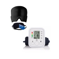 Blood Pressure Monitor with Migraine Relief Hat and Eye Ice Pack Combo