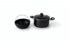 Le Chef Non-Stick Black Deep Casserole Pot with bulit-in strainer Photo