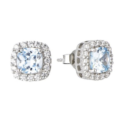 Photo of Kays Family Jewellers Princess Cut Topaz Halo Studs on 925 Silver