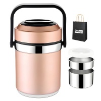 2L Vacuum Insulated Multi Section Thermos Lunch Box and Gift Bag