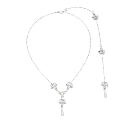 Photo of Olive Tree - Necklace With Back Chain 06 - Bridal/Formal - Silver
