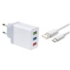 Kucipa 3A Fast Charge 3 x USB Port Charger MICRO USB Cable Photo