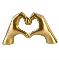 Gold Resin Gift Nordic Love Heart Hands Ornament