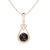 Stella Luna Knotted Heart Pendant-Swarovski Silver Night Crystal Rosegold Photo