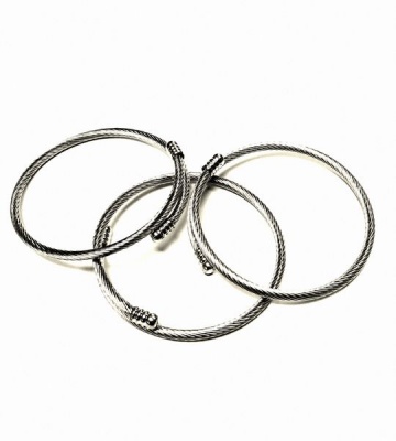 Photo of Stainless Steel jewellery 3 x Cable Bangles