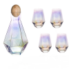 Set of 5 Glass Decanter & Whiskey Glass - Rainbow Photo