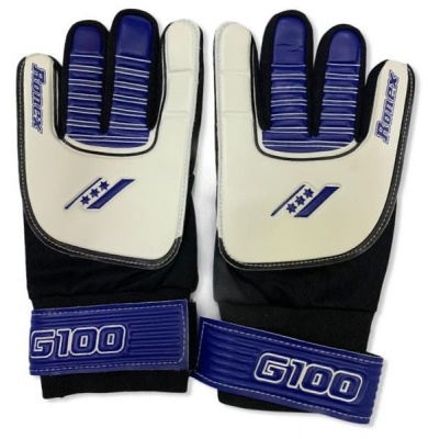 Photo of RONEX Soccer Goalkeeper Gloves G-100 White/Blue/Black