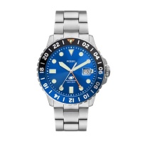 Fossil Blue Men Silver Stainless Steel Watch FS5991