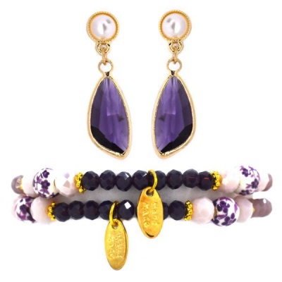 Photo of Lily & Rose Set Of Bracelets & Earrings In Tones Of Purple