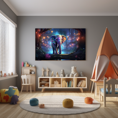 Canvas Wall Art Enchanted Elephant Forest BK0003