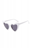 Always Summer Nette Retro Heart Shaped Sunglasses Women White