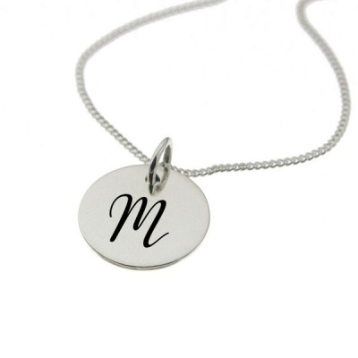 Photo of Alphabet by Swish Silver "Engraved Initial - M on 15mm sterling silver disc"