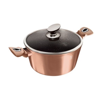 Photo of Berlinger Haus 28cm Marble Coating Casserole with Lid - Rose Gold Noir