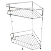 LKs LK's - Corner Shelf for Bathroom or Kitchen - Double Decker - 8mm Chrome Photo