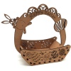 BUFFTEE Easter Bunny Laser Cut Wooden Easter Eggs Basket - 6 Piece 3D Craft Puzzle Photo