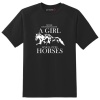 Just Kidding Kids "A Girl who Loves Horses" Short Sleeve T-Shirt - Black Photo