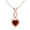 Civetta Spark Infinity Heart Necklace-Swarovski Ruby Crystal Rosegold Photo