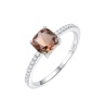 Lucid 925 Sterling Silver 4 Claw Sultanite Micro Zircon Engagement Ring Photo