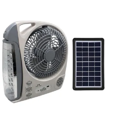 GD Lite Rechargeable 6 1 Solar Fan with BluetoothLED light FM Radio in