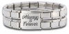 Embellished-18 Inter-Link with 2 Charm Bracelet Silver -9mm Photo