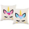 PepperSt – Scatter Cushion Cover Set – Unicorn Face with Crown Photo