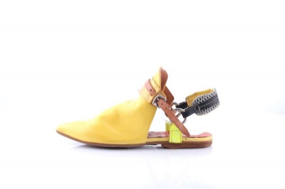 Photo of Women's yellow leather ballerina sandal