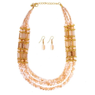 Photo of Lily & Rose Layered Glass Bead Necklace & Earrings Set