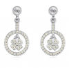 Lucky Four Leaf Clover Hollow Pendant Crystal Earrings Photo