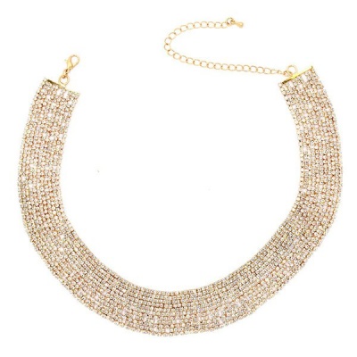 Photo of Adoria Gold Crytsal Statement Necklace For Bridal Wear