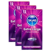 3 x Skins Extra Large XL Condoms Pack of 12