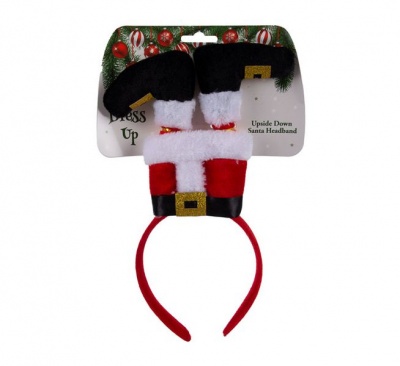 Christmas Headband Dress Up Upside Down Santa 29cm 5 Pack