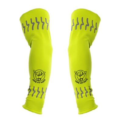 Photo of Safe My Mate Reflective Arm Warmer-Neon Yellow-Brushed Spandex