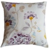 White Pillow/Scatter Cushion with Purple/Yellow/Blue Flowers - Inner Include Photo