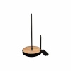 Regent Roller Towel Holder - Black Wire & Wood Photo
