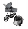 Belecoo stroller 3" 1 Foldable Baby Pram - Grey Photo