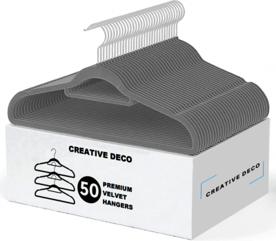 Creative Deco 50 Pack Velvet Hangers
