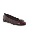 Gx & Co Ladies Flat Pump With Trim - Burgundy 52141 Photo
