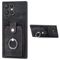 Samsung for Galaxy S24 Ultra 5G Ring Phone Holder Card Slot Wallet Case
