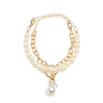 Photo of Quiz Ladies Gold Pearl Drop Bracelet - Gold