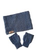 Croshka Designs Handmade Crochet Liubov Cowl and Gloves Set - Blue Grey Photo