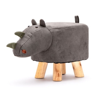 Animal Footstool Ottoman for Kids Rhino