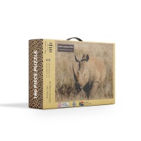 Sacred A3 White Rhino Hand Crafted South African Wildlife Puzzle