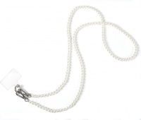 Pearl Phone Case Chain Cellphone Lanyard Strap with Patch